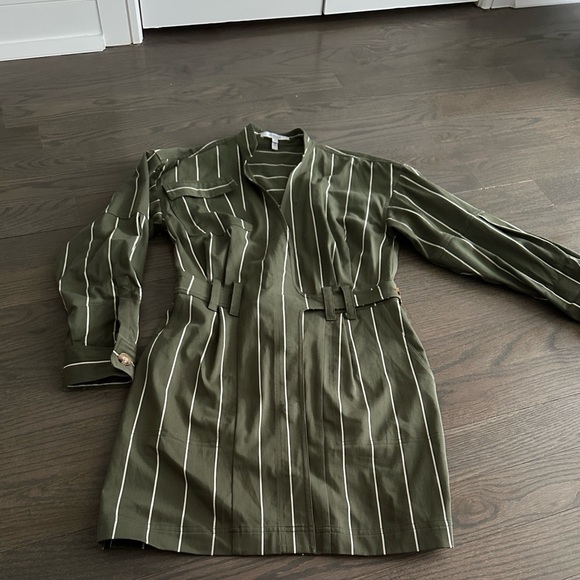 Derek Lam 10 Crosby Olive Striped Dress - Picture 2 of 3